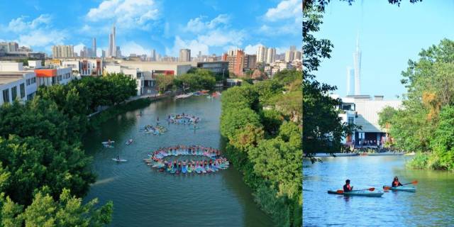 游客在海珠區同創匯內體驗槳板活動 受訪者 供圖 游客在海珠區同創匯內體驗槳板活動 受訪者 供圖